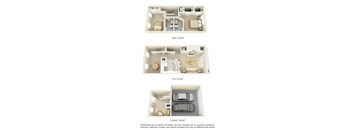 A diagram shows the layout of a house with three levels.