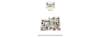 A floor plan of a Solarium with a note that renderings are only a general reference.