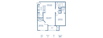 A blueprint of a house layout with labeled rooms and dimensions.