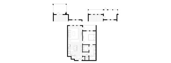 A set of three architectural floor plans.
