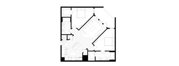 A black and white image of a floor plan for a house.