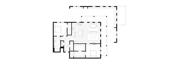 A black and white floor plan of a house with multiple rooms.