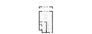 A black and white floor plan of a house with a garage.