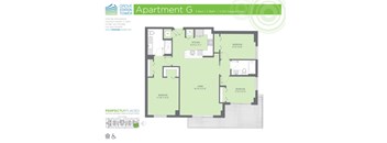 Apartment G is a 3 Bed / 2 Bath apartment with a total of 1,334 square feet.