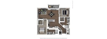 A floor plan of a house with a kitchen, living room, and bathroom.