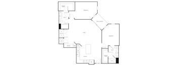 A black and white diagram of a house layout with labeled rooms.