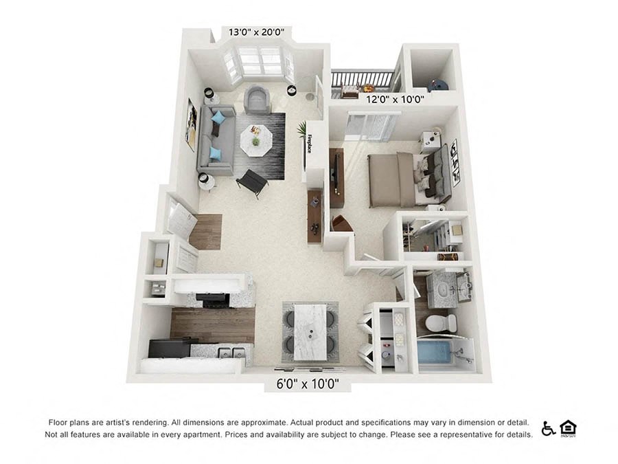 The Aster 1 Bed - 1 Bath |700 sq. ft.