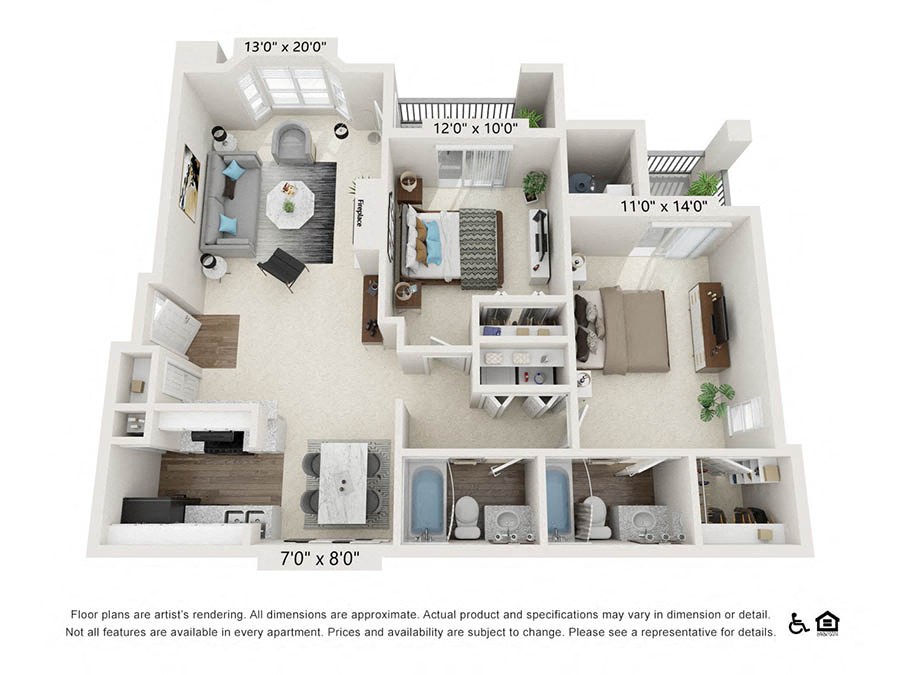 The Goldenrod 2 Bed - 2 Bath |910 sq. ft.