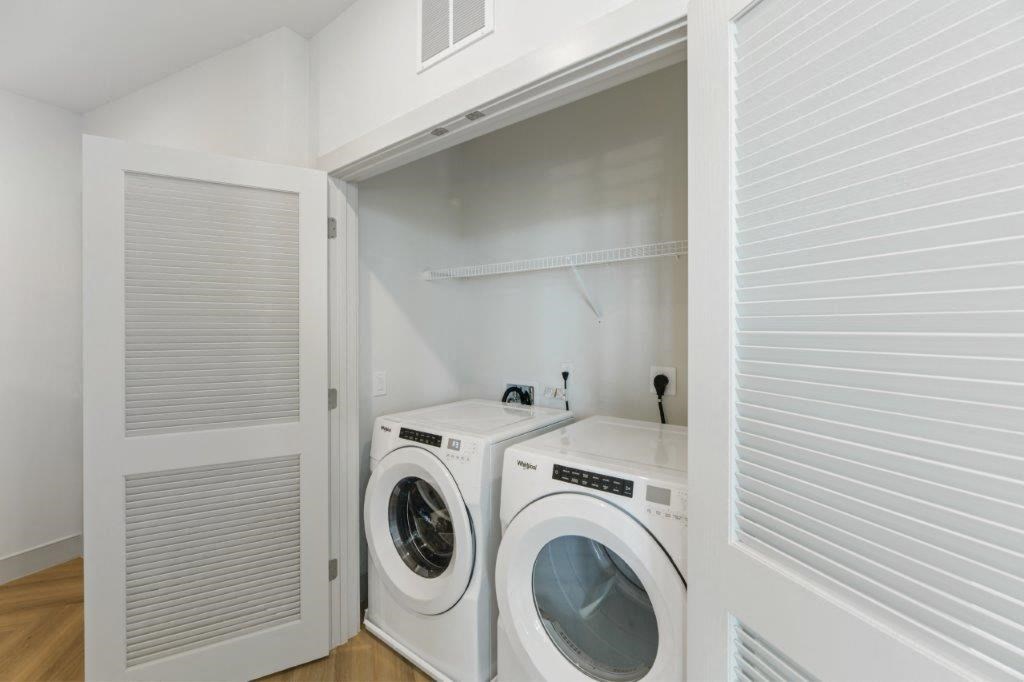 a washer and dryer in a laundry room