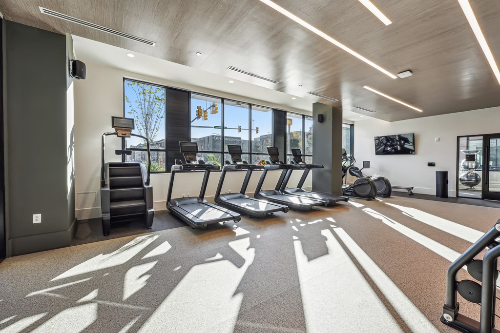 the gym at the flats at obsidianioch apartments