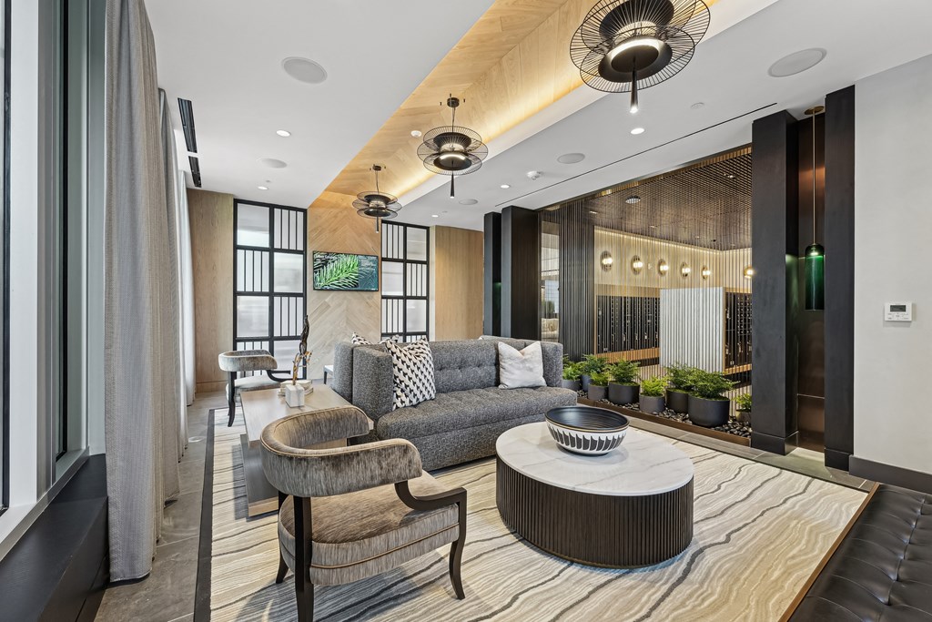 Lounges, including resident sky lounge with fireplace, TV lounge, solarium, Uber lounge, and demonstration kitchen with private dining room