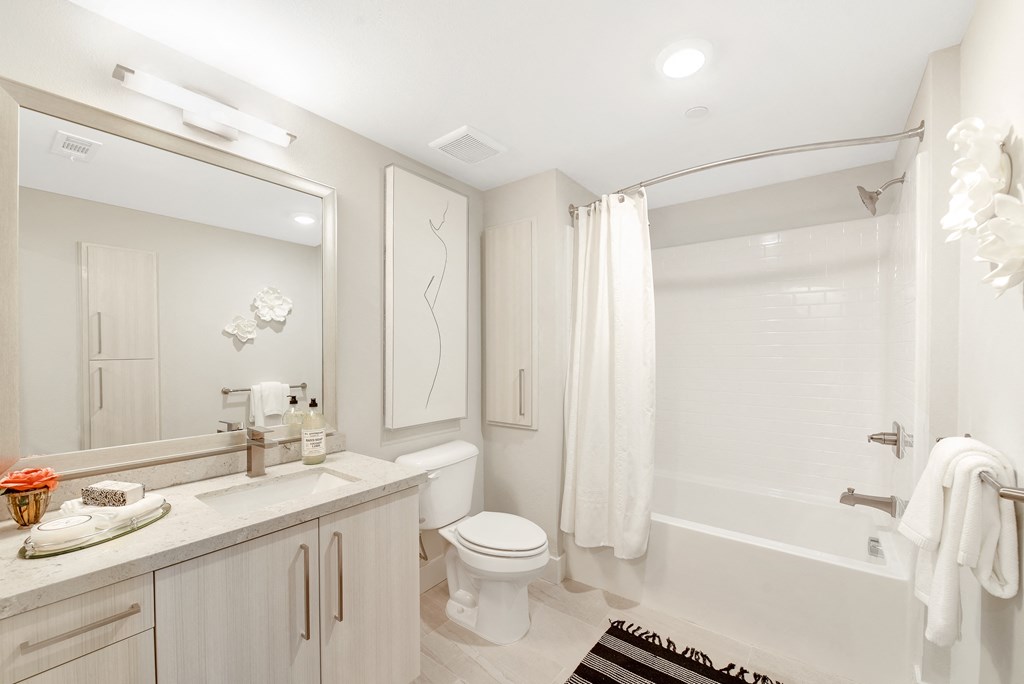 Bathroom with shower at Sola, California, 92130