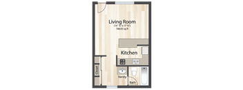 Urban 96 Studio floor plan