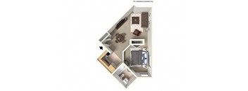 3d floorplan at Village Square, La Jolla, 92037