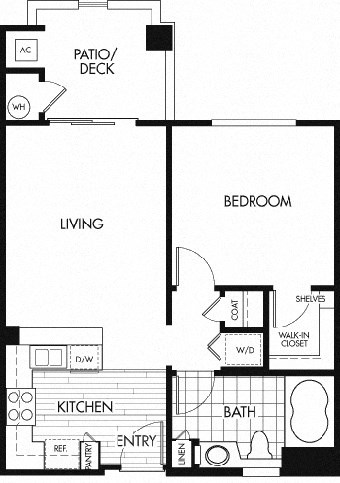 a floor plan of a small house with a bedroom and a living room