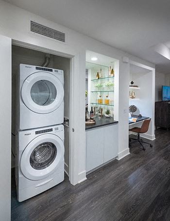 Full-sized high-efficiency washers and dryers  at Stanza Little Italy, San Diego