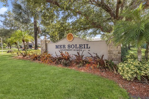 Entrance Sign at Mer Soleil Apartments, Naples, FL, 34116