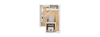 A small bathroom with a toilet, sink, and mirror.