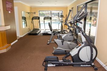 Gym with four elliptical machines at Laurel Grove Apartment Homes, Orange Park, FL, 32073