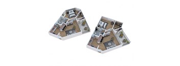 a floor plan of a bedroom and a living room