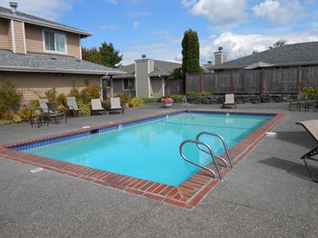 Pool patio at Village at The Pointe Apartments, Tacoma