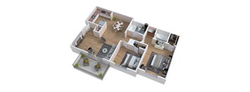 1 bed 1 bath A at Foxcroft Apartments, Tampa, Florida