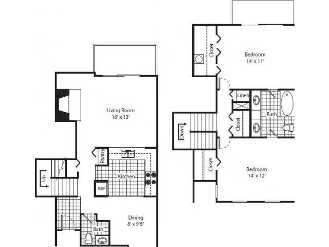 two story two bedroom two story two bedroom at Bluff House Apartment Homes, Orange Park, Florida