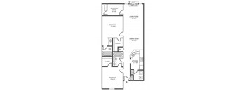 2 bed 2 bath Floor Plan at Jasmine Creek Apartments, Florida, 32514