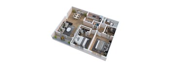 a floor plan of a house with a bedroom and a living room