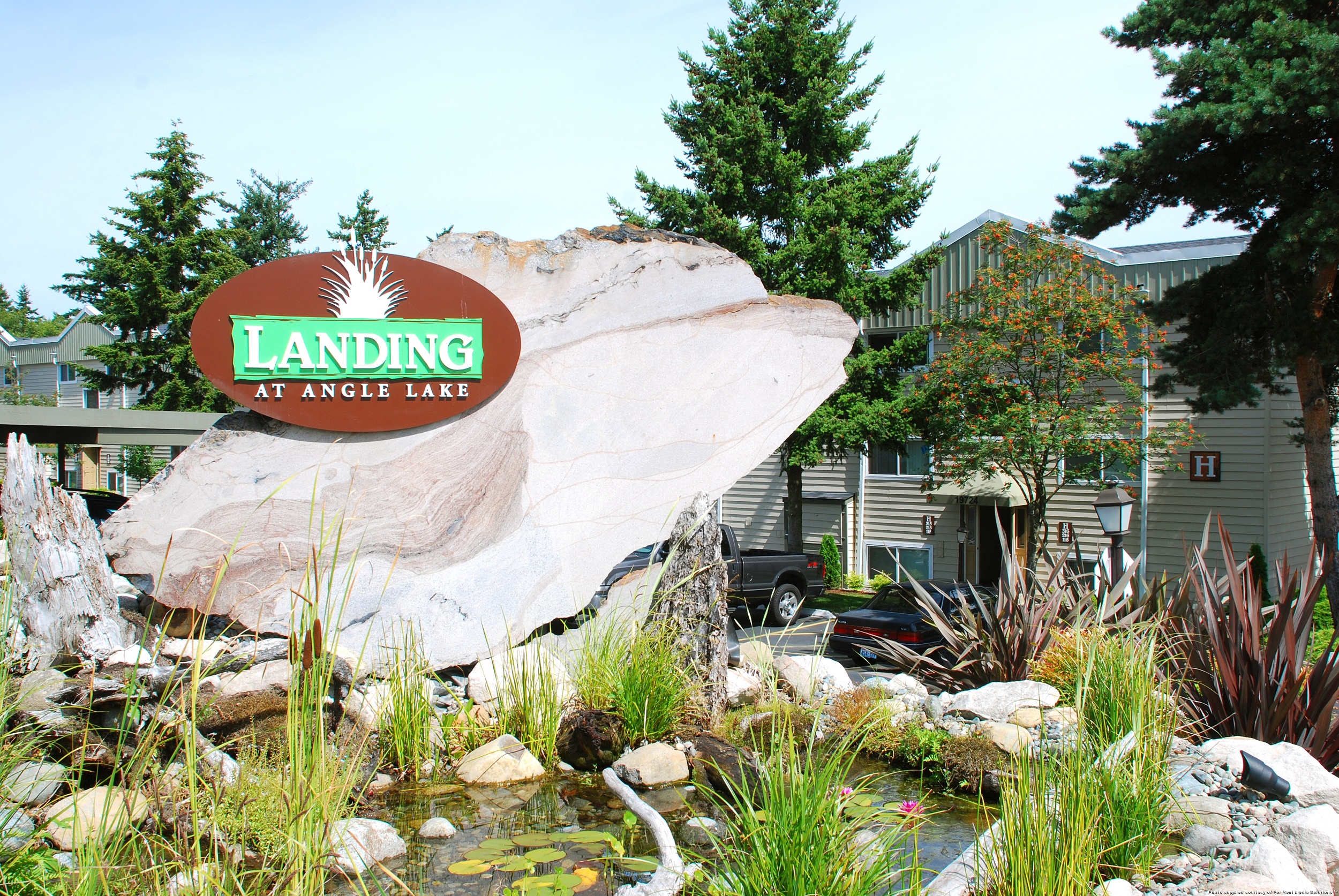 Property Entrance Sign at Landing at Angle Lake Apartments, Washington