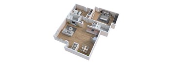 a 3 bedroom floor plan with a living room and a dining room