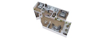 bedroom floor plan an open concept living room and dining room with a wood floor