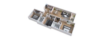 a floor plan of a house with a bedroom and a living room
