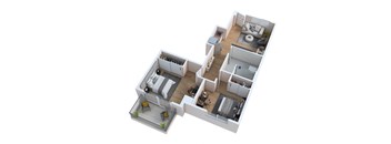 bedroom floor plan of a 2100 sq ft apartment