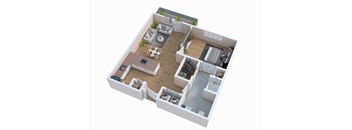 a floor plan of a home with a bedroom and a living room
