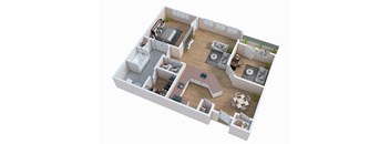 a floor plan of a house with a bedroom and a living room