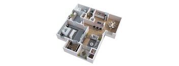 a floor plan of a house with a bedroom and a living room