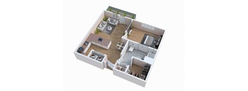 bedroom floor plan of a 2100 sq ft apartment