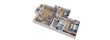2 Bedroom Floorplan at Pacific Harbors Sunrise Apartments, Las Vegas
