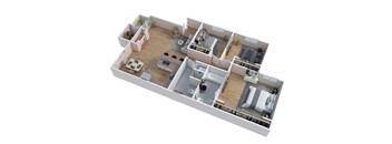 3 Bed Floorplan at Pacific Harbors Sunrise Apartments, Las Vegas, NV
