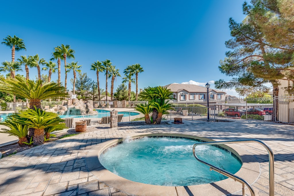 our apartments have a resort style jacuzzi and a pool