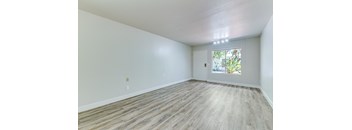 Empty room with wooden flooring and a window.