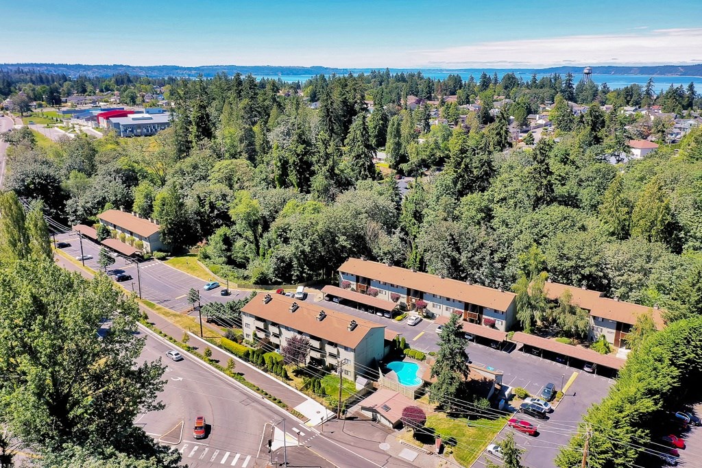 Arial Shot of Whispering Brook 2 at Whispering Brook Apartments, Washington