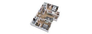 2 Bed 2 Bath Floorplan at Mer Soleil Apartments, Naples, 34116
