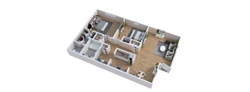 2 Bed Floorplan at Seaside Villas Apartments, Florida, 32080
