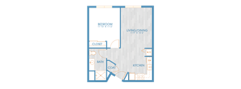 The Residences at Stone Creek in Milton, Washington One Bedroom Floor Plan