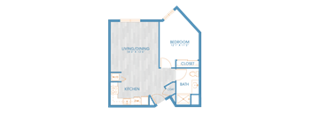 The Residences at Stone Creek in Milton, Washington One Bedroom Floor Plan