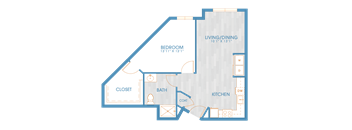 The Residences at Stone Creek in Milton, Washington One Bedroom Floor Plan
