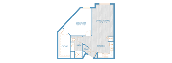 The Residences at Stone Creek in Milton, Washington One Bedroom Floor Plan