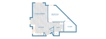 The Residences at Stone Creek in Milton, Washington One Bedroom Floor Plan